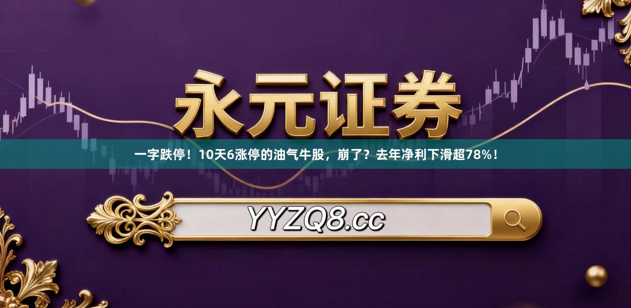 一字跌停！10天6涨停的油气牛股，崩了？去年净利下滑超78%！